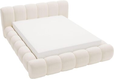 Ліжко GRAINGOLD Doria 180x200, М&39яке ліжко з ящиком для зберігання, Велюр, з рейковим каркасом, з узголів&39ям, без матраца (Кремовий, 180x200) Кремовий 180x200