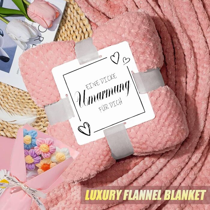 Подарунки для подруг, подарунки на день народження для найкращих подруг, подарунковий набір м&39яких пледів на день народження, День матері, Різдво, для подруг, мам, колег, релаксація, подарунковий кошик, рожевий