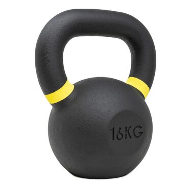 Гіря Strength Shop із чавуну з ергономічною ручкою (4-64 кг), надміцна та довговічна, з кольоровим маркуванням ваги та чорним порошковим покриттям, для тренування всього тіла, 16 кг