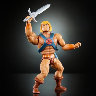 Іграшка Masters of the Universe Origins, фігурка людини-героя з колекції мультфільмів, точно в масштабі, герой заввишки приблизно 14 см в обладунках, з 2 мечами і міні-коміксом, HYD17