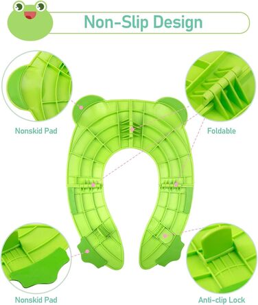 39s Toilet Trainer Seat, WC Seat Toddler Potty Trainer with Storage Trainer, Green Frog, 39s Toilet Trainer Seat, WC Seat Toddler