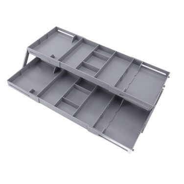 Органайзер для косметики, складаний контейнер різних розмірів, розширюваний настільний лоток для ювелірних виробів, канцелярського приладдя, аксесуарів для волосся, пластиковий (2 яруси) для повсякденного використання