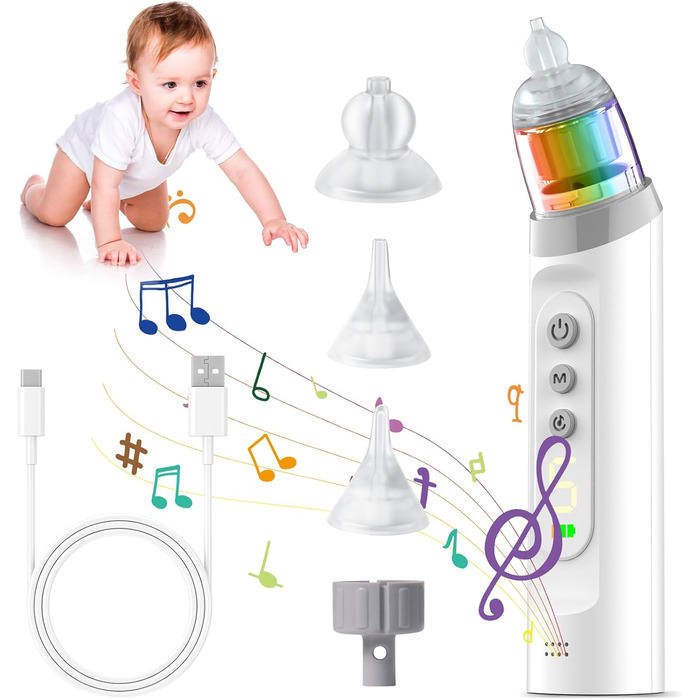 Електричний назальний аспіратор Unipampa, назальний аспіратор-пилосос Baby, електричний назальний аспіратор із 5 рівнями всмоктува