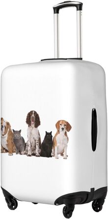 Чохол для валізи з принтом собак та котів, еластичний захист від подряпин, розмір 90 (чорний)