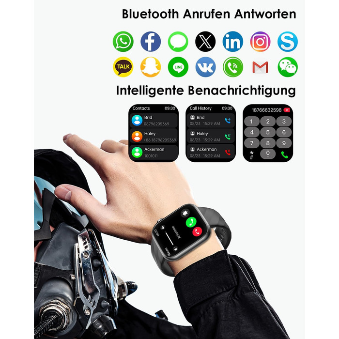 Новий смарт-годинник з ЕКГHRV/ІМТ/сечовою кислотою для чоловіків і жінок, 1,97-дюймовий AMOLED годинник для здоров&39я з Bluetooth-дзвінками, 24-годинний монітор серцевого ритму/сну/кров&39яного тиску/екстрений виклик SOS, фітнес-годинник для Android/iOS 