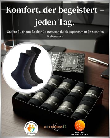 Пар чоловічих ділових шкарпеток з дихаючої бавовни, безшовних та зручних, костюмні шкарпетки (6 чорних, 2 сірих, 2 темно-синіх) розмір 43-46 6 чорних 2 темно-синіх 2 сірих, 10