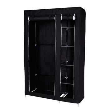 Складана тканинна шафа dibea 175x110x45 см, чорна 175x110x45 см Чорний