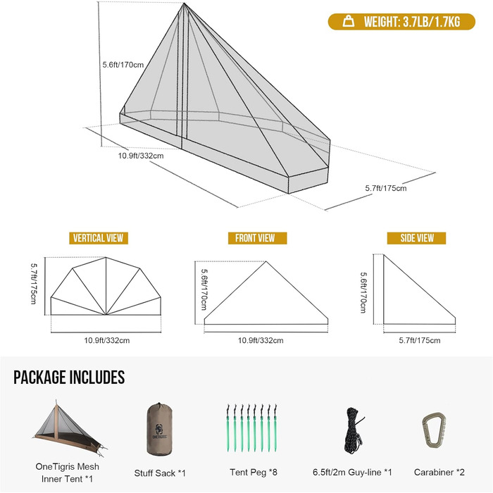 Напівкупольний сітчастий внутрішній намет на 2-3 особи з водонепроникною підлогою 4000 мм для кемпінгу та походів, пірамідальний намет на 4-6 осіб