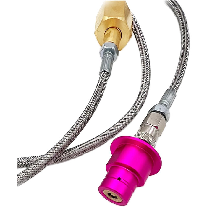 Адаптер CO2 для машини з газованою водою Швидке підключення шланга Пряме підключення від бака CO2 до машини для газованої води, сумісний з машиною Terra Art Gaia Duo Aqua Fizz, яка використовує рожевий циліндр CO2