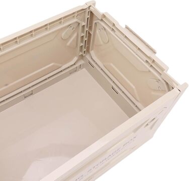 Складаний кемпінговий ящик для зберігання з дерев&39яною кришкою Складаний контейнер об&39ємом 50 л з колесами для легкого транспортування Міцний матеріал з поліпропілену та МДФ Ідеально підходить для кемпінгу, пікніків та сіро-білого кольору