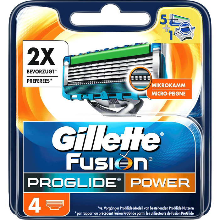 Леза для бритви Gillette Fusion ProGlide Power для чоловіків 4 шт. и