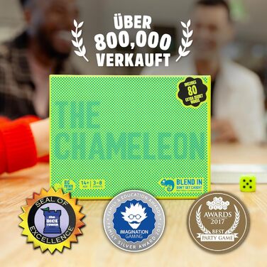 Велика картопля Хамелеон Настільна гра-блеф для сімей та вечірок Викрий зрадника Для 38 гравців віком від 14 років 15-хвилинна гра в Хамелеон (німецька версія)