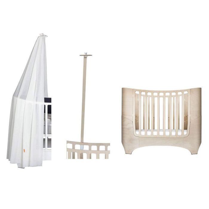 Дитяче ліжко Leander - побілене каркас балдахіна кольору побілене балдахін кольору білого