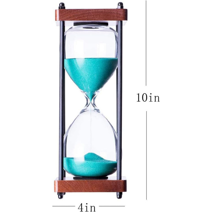 Великий пісочний годинник 60 хвилин Декоративний дерев'яний пісочний стакан (зелений)