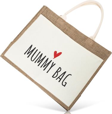 Затишна сумка з джутової тканини подарунок для мами, майбутньої мами або вагітної. Велика сумка для покупок з рафії джутова сумка