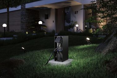 Стілб-розетка Paulmann Rio Plug & Shine для зовнішнього освітлення з датчиком сутінків, IP44, антрацит (2 шт. 230В, 2 шт. Plug & Shine 24В)