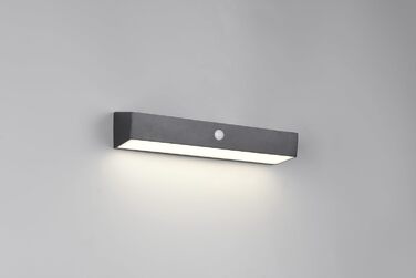 Гібридний сонячний LED-настінний світильник Reality Leuchten R23306102, сріблястий/чорний пластик, 6 Вт, з датчиками руху та освітленості, орієнтаційне світло