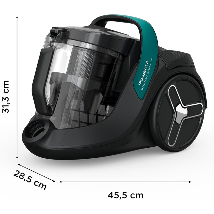 Пилосос без мішка 73 децибели 2.5 літра Чорний/зелений, 7B12