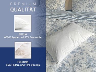 Пухова подушка ZOLLNER, 85 пір&39я, 15 пух, 40x60 см, біла 40 x 60 см