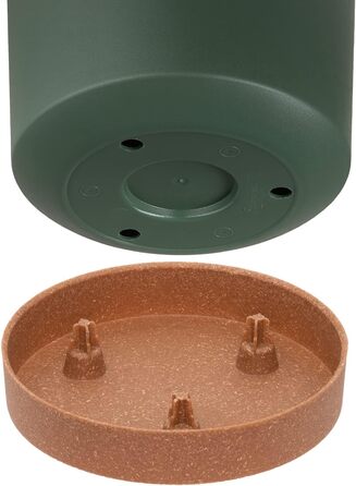 Горщик для квітів Tymar з блюдцем, 2 шт. , декоративний пластиковий горщик для рослин, сучасний, круглої форми, для внутрішнього в