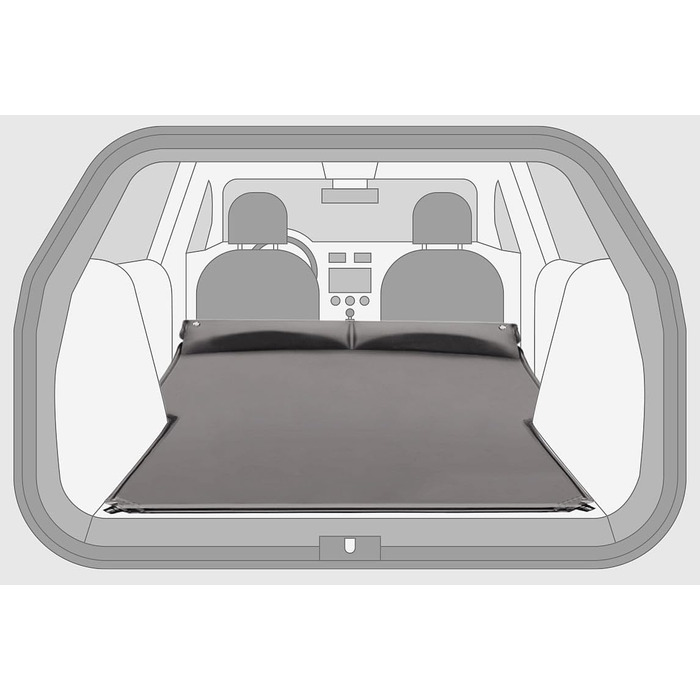 Автомобільний матрац Lescars Самонадувальне ліжко XXL для багажника та заднього сидіння, 180x105x5 см (Автомобільний матрац для універсала, багажника універсала, надувний матрац для)