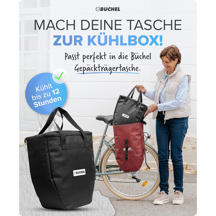 Велосипедний багажник Bchel для багажника 100 водонепроникний з ручкою для перенесення та плечовим ременем велосипедний багажник, сумка для багажника, задня велосипедна сумка, чорна, одинарна, 20 л