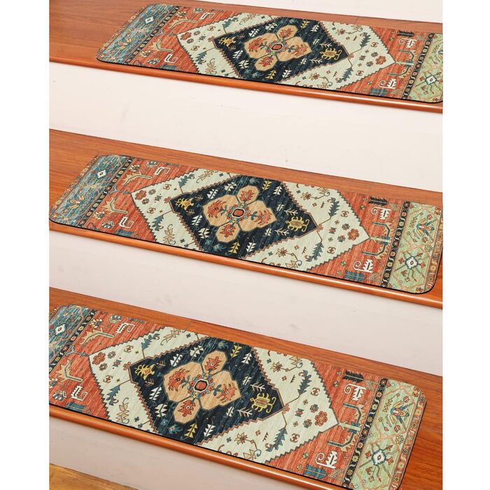Килимки для сходів OJIA Extra Non-Slip Carpet для дерев&39яних сходів, 76,2 x 20,3 см, для використання в приміщенні, нековзні доріжки для сходів, гумові килимки безпеки для собак, дітей та людей похилого віку, , східний колір