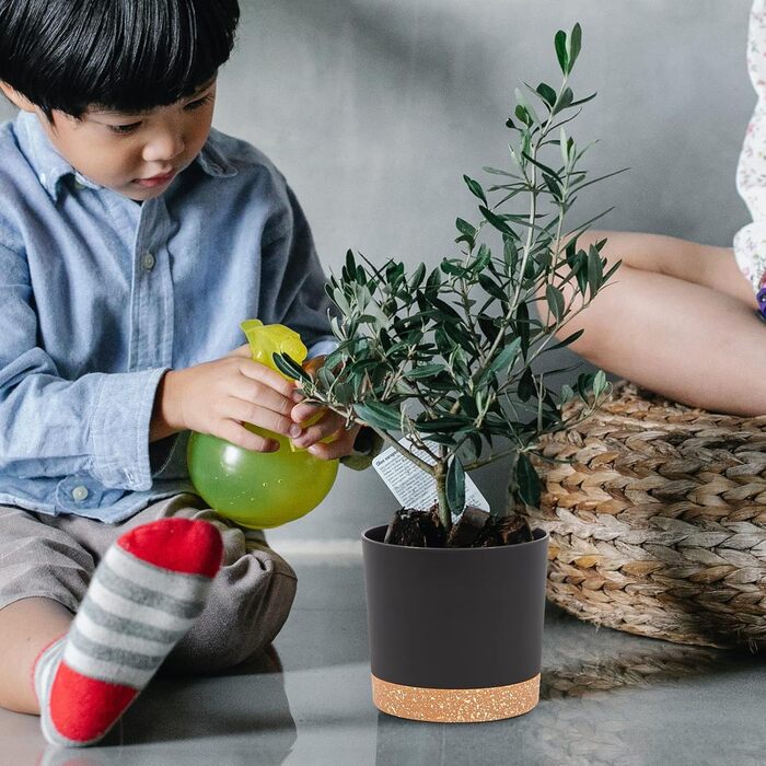 Горщики для квітів 2 шт. 12,7 см,Горщики для кімнатних рослин з дренажними отворами та знімною основою,Блюдце сучасне декоративне