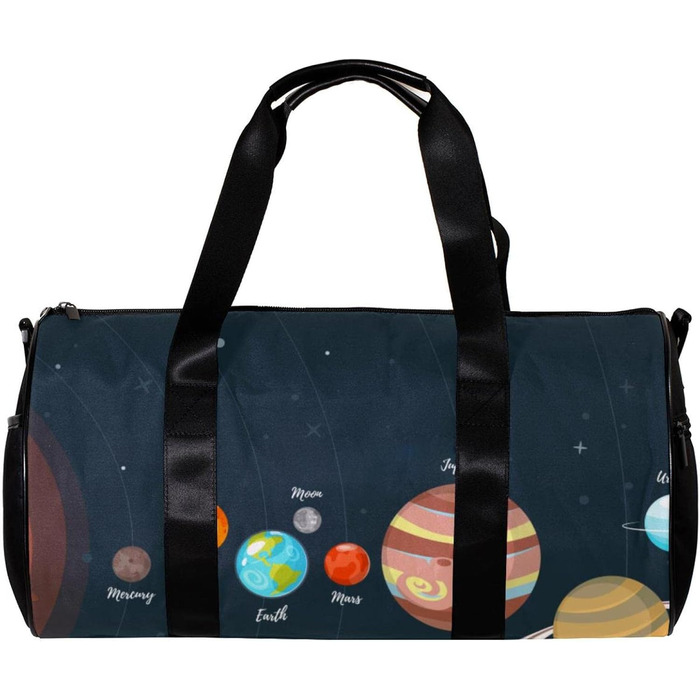 Спортивна сумка, маленька дорожня сумка, сумка для шопінгу та йоги, сумка з принтом Сонячна система, сумка для фітнесу на відкритому повітрі, сумка-шопер