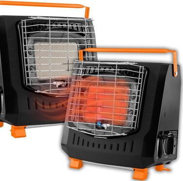 Газовий обігрівач NEO TOOLS 90-133, 2,2 кВт - Портативний газовий обігрівач з п'єзоелектричним запалюванням, захистом від перекидання та ручкою для перенесення, ідеально підходить для кемпінгу, риболовлі та активного відпочинку на свіжому повітрі