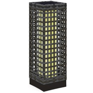 Сонячний ліхтар Outsunny з ротанга та датчиком світла, сірий, 15,5 x 15,5 x 46 см