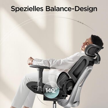 Ергономічне офісне крісло Hbada E3 Air з 3-зонною динамічною поперековою підтримкою, робоче крісло з 3D-регульованим підголівником, 3D-регульованими підлокітниками, чорне E3 Air