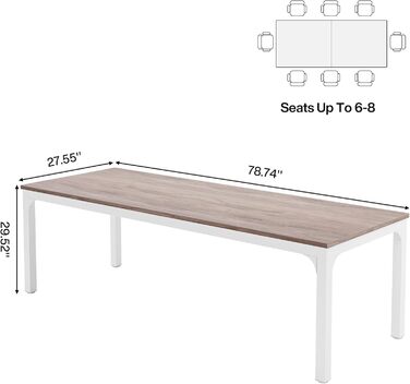 Письмовий стіл подовжений 200 см для двох осіб, подвійна робоча станція для домашнього офісу, дуб