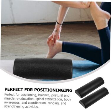 Напівкруглий масажний ролик для йоги, легкий, портативний, м&39який, стабільний за розміром, для пілатесу, балансу, розслаблення м&39язів, фітнес-аксесуар для домашнього використання, для спини, плечей, шиї та ніг (півколо 45 см, 2 шт.)