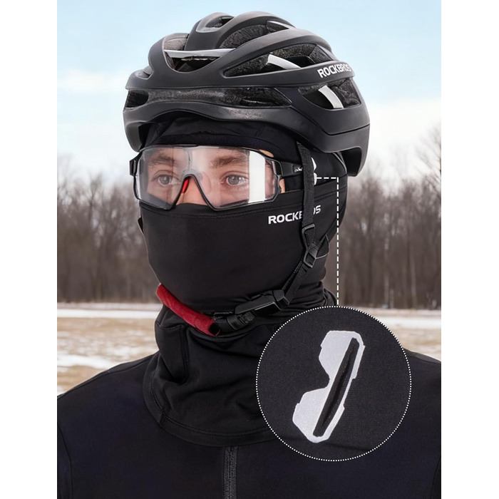 Зимова флісова балаклава ROCKBROS, вітрозахисна лижна маска для чоловіків та жінок, капюшон для шолома, зимова маска для катання на лижах, бігу, велоспорту та мотоциклі