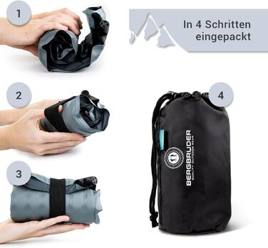 Ультралегка самонадувальна подушка для сидіння - килимок для кемпінгу, термоподушка для вулиці, надувна, сіра, 40 x 30 см