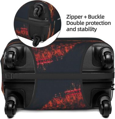 Чохол для валізи Нічне місто з принтом, еластичний захист від подряпин та пилу для подорожей, чорний, розмір 80