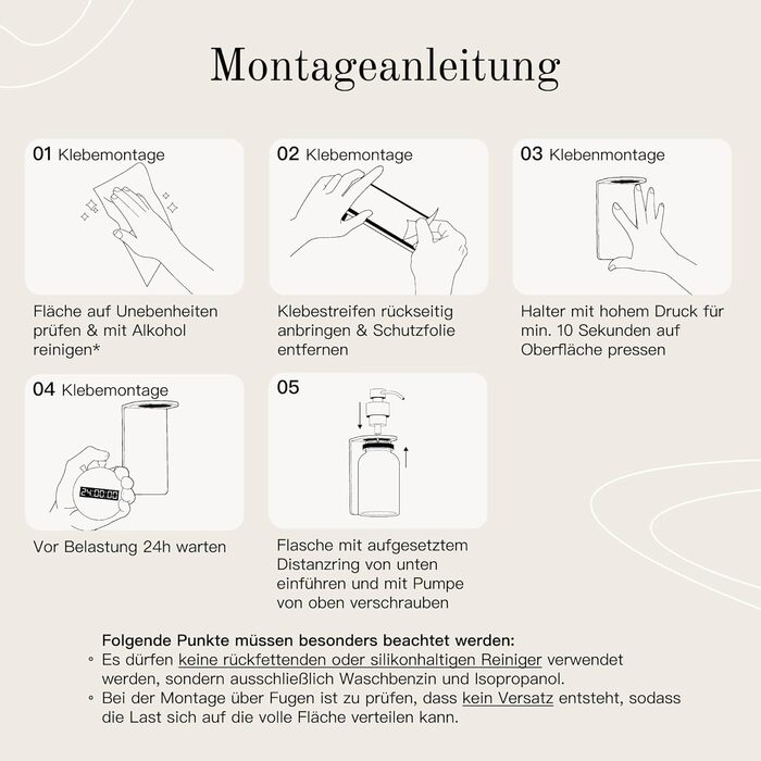 Скляний дозатор для мила з самоклеючим настінним кронштейном Помповий дозатор для рідкого мила з нержавіючої сталі Дозатор для мию