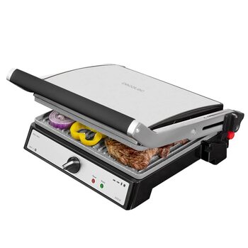Електричний гриль Cecotec RocknGrill 2400 UltraRapid, 2400 Вт, покриття RockStone, розкладка на 180, плаваюча верхня панель, піддон для жиру, регулювання температури