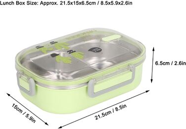Ланчбокс з нержавіючої сталі, зелений, з термоізоляцією для студентів/дітей