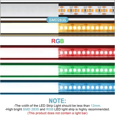 Чорний профіль світлодіодної стрічки, світлодіодний алюмінієвий канал 3,3 фута/1 м Чорний світлодіодний профіль з молочно-білою кришкою, торцеві кришки для монтажних затискачів Алюмінієві екструзійні роз'єми 90 градусів для світлодіодних стрічок 6 шт. -U-
