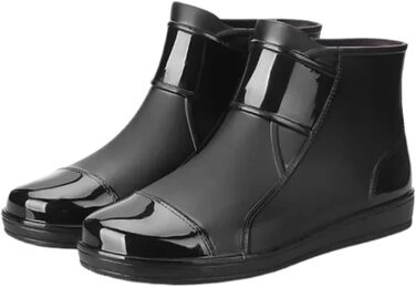 Чоловіче гумове взуття, чоловічі гумові чоботи, коротке гумове робоче взуття для вулиці, водонепроникне, бавовняне, тепле, чорне, розмір EU 41