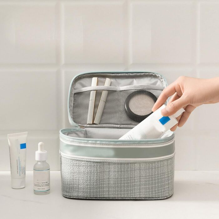 Водонепроникний органайзер для дорожньої косметики з великим простором для жінок, синій, один розмір