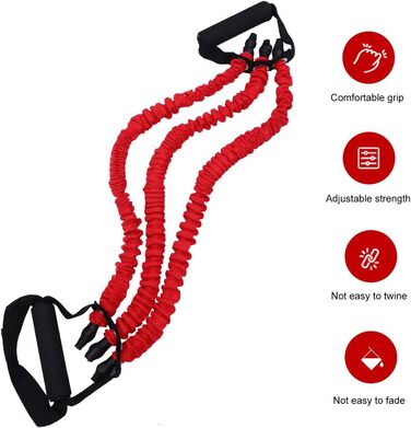 Тренажер для силових тренувань з пружинною коробкою, ручками, ремінцями для тренажерного залу, мережевий тренажер для грудей, пристрій для тренувань з еспандером для грудей, тренажер для вправ, фітнес-пулер, жовтий, червоний