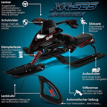 Дитячий снігохід Kesser XR-525, кермовий, з ножними гальмами