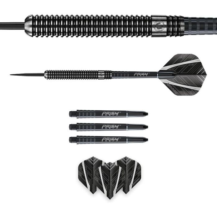 Професійні дротики WINMAU Blackout зі сталевим наконечником та вольфрамовим наконечником, хвилястими стрілками та стрілками (23G) - сталевий наконечник Blackout 1