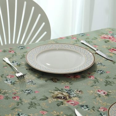 Скатертина Arquiel Прямокутна квіткова, важка полотняна скатертина, елегантна скатертина з квітковим принтом, міцна скатертина з л