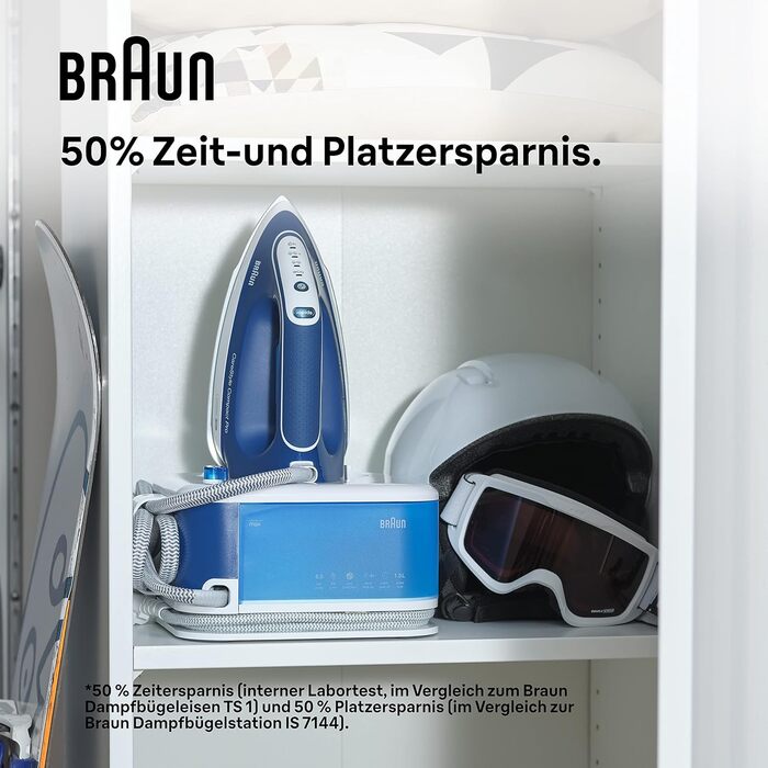 Парова прасувальна станція Braun CareStyle Compact Pro IS 2565 BL - парова праска з підошвою FreeGlide 3D, вертикальна подача пари