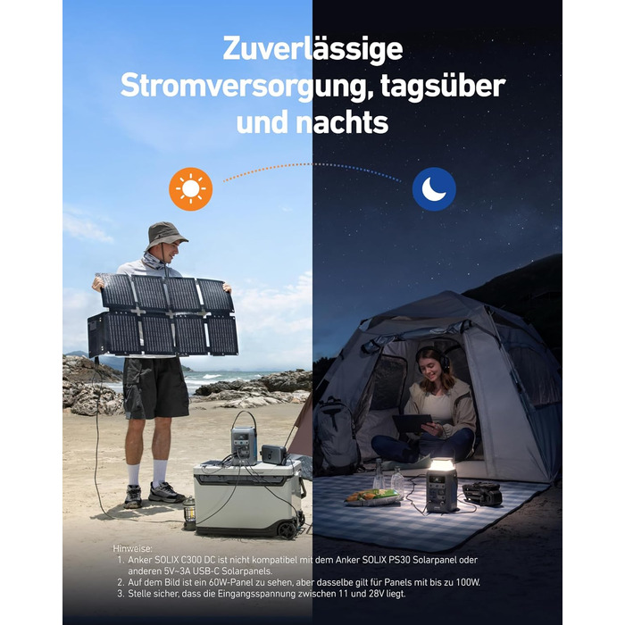 Зарядний пристрій постійного струму Anker SOLIX C300, акумулятор 288 Втгод для кількох пристроїв, акумулятор LiFePO4, сонячний генератор потужністю 300 Вт, для кемпінгу, активного відпочинку, подорожей, надзвичайних ситуацій (адаптер живлення не входить д