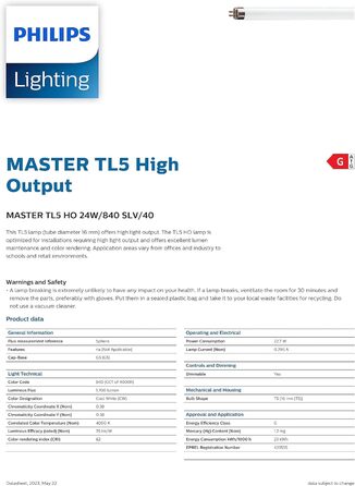 5 24W/840 549mm 4000K, 5 24W/840 549mm 4000K